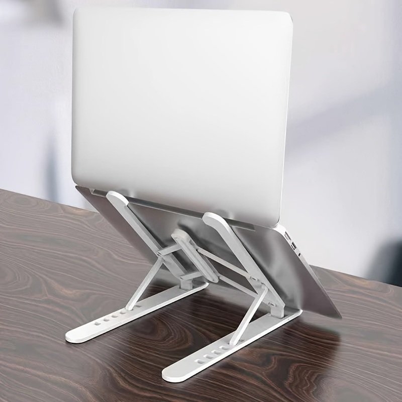 Modern Folding Adjustable Height; Plastic Computer Desk PC Laptop Stand ...